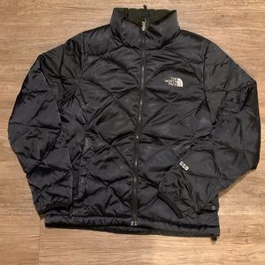 The North Face Womens 550 Down Black Full Zip Puffer Aconcagua Jacket S.